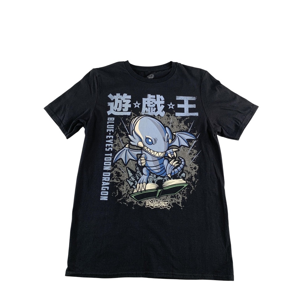 Yu-Gi-Oh‎ Shirt Mens Small Black Blue-Eyes Toon Dragon Pop Tees Funko Anime TCG